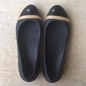 Black Crocs Ballet Flats